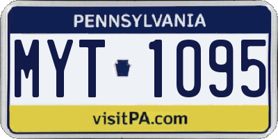 PA license plate MYT1095