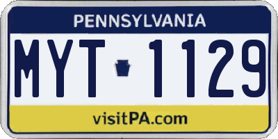 PA license plate MYT1129