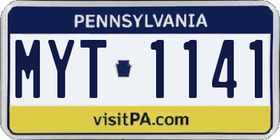 PA license plate MYT1141