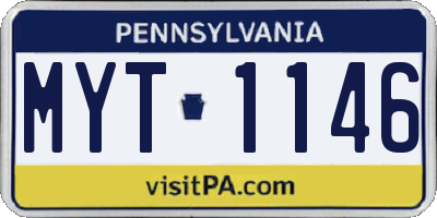 PA license plate MYT1146