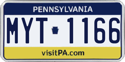 PA license plate MYT1166