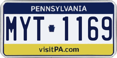 PA license plate MYT1169