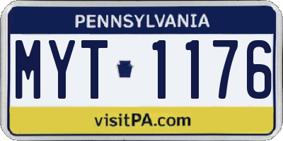 PA license plate MYT1176