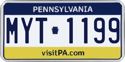 PA license plate MYT1199