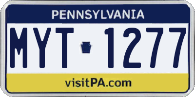 PA license plate MYT1277