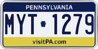 PA license plate MYT1279