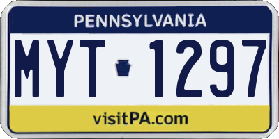 PA license plate MYT1297