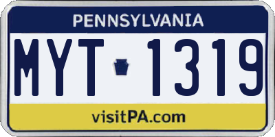 PA license plate MYT1319
