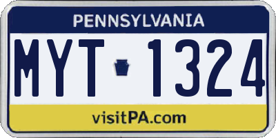 PA license plate MYT1324