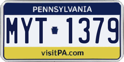 PA license plate MYT1379