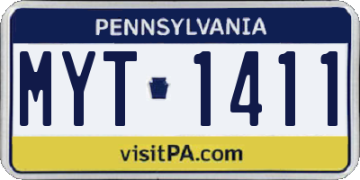 PA license plate MYT1411