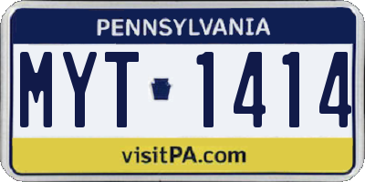 PA license plate MYT1414