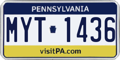PA license plate MYT1436