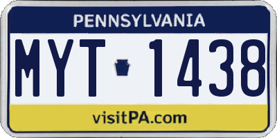 PA license plate MYT1438