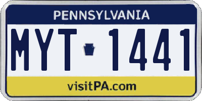 PA license plate MYT1441