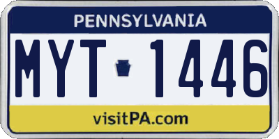 PA license plate MYT1446
