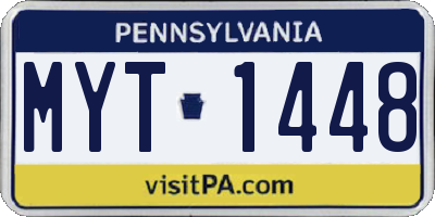 PA license plate MYT1448
