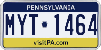PA license plate MYT1464