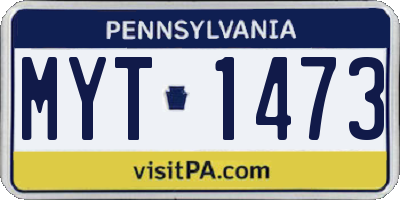 PA license plate MYT1473