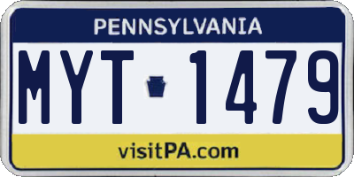 PA license plate MYT1479