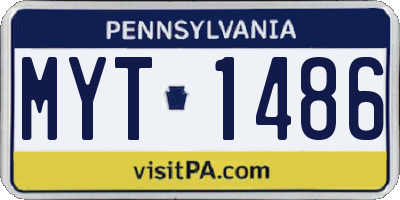 PA license plate MYT1486
