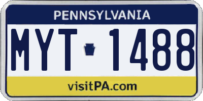 PA license plate MYT1488