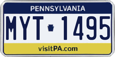 PA license plate MYT1495
