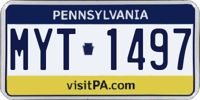 PA license plate MYT1497