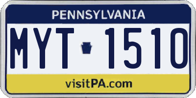 PA license plate MYT1510