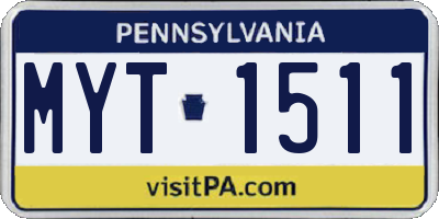 PA license plate MYT1511