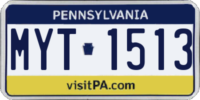 PA license plate MYT1513