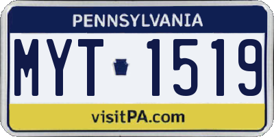 PA license plate MYT1519