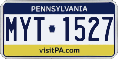 PA license plate MYT1527