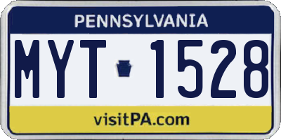 PA license plate MYT1528