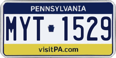 PA license plate MYT1529