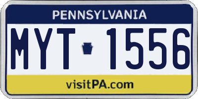 PA license plate MYT1556