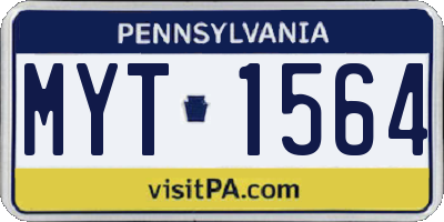 PA license plate MYT1564