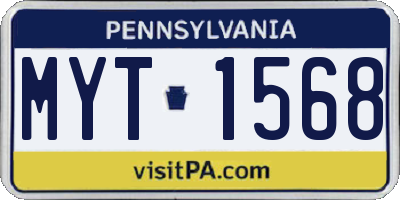 PA license plate MYT1568