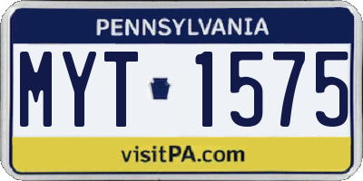 PA license plate MYT1575