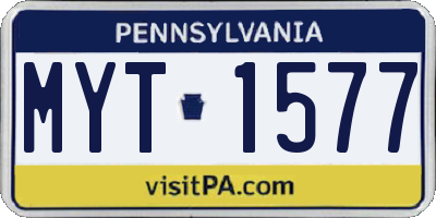 PA license plate MYT1577