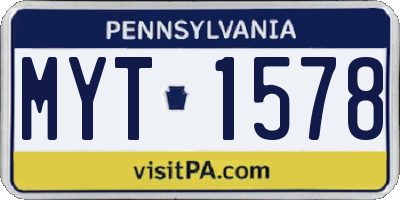 PA license plate MYT1578