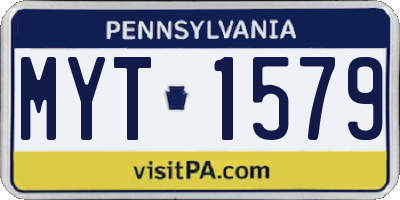 PA license plate MYT1579