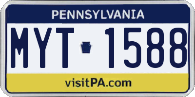 PA license plate MYT1588