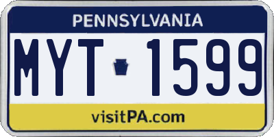 PA license plate MYT1599