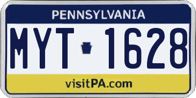 PA license plate MYT1628