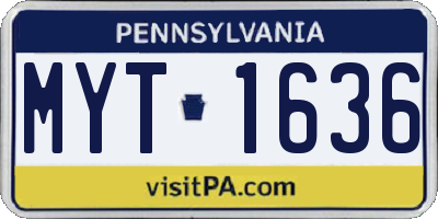 PA license plate MYT1636