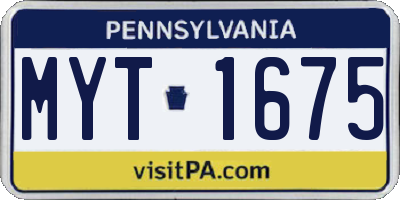 PA license plate MYT1675
