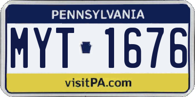 PA license plate MYT1676