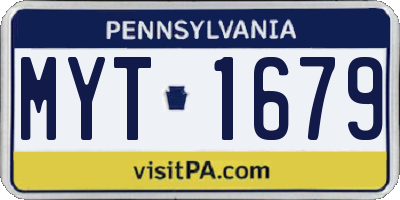 PA license plate MYT1679