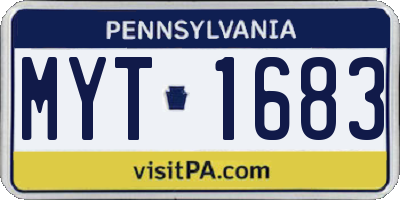 PA license plate MYT1683
